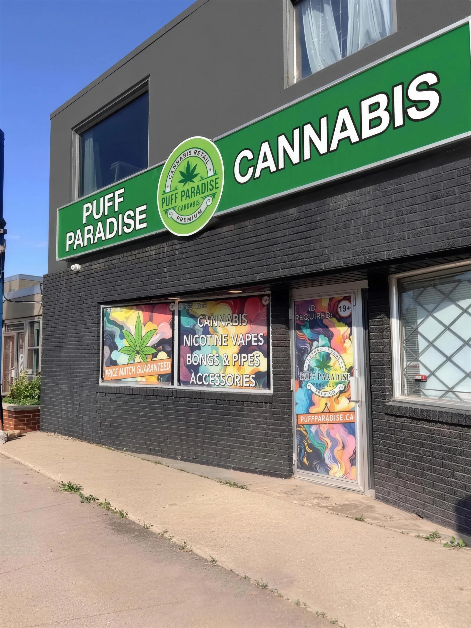 Puff Paradise storefront on Henderson Hwy, Winnipeg