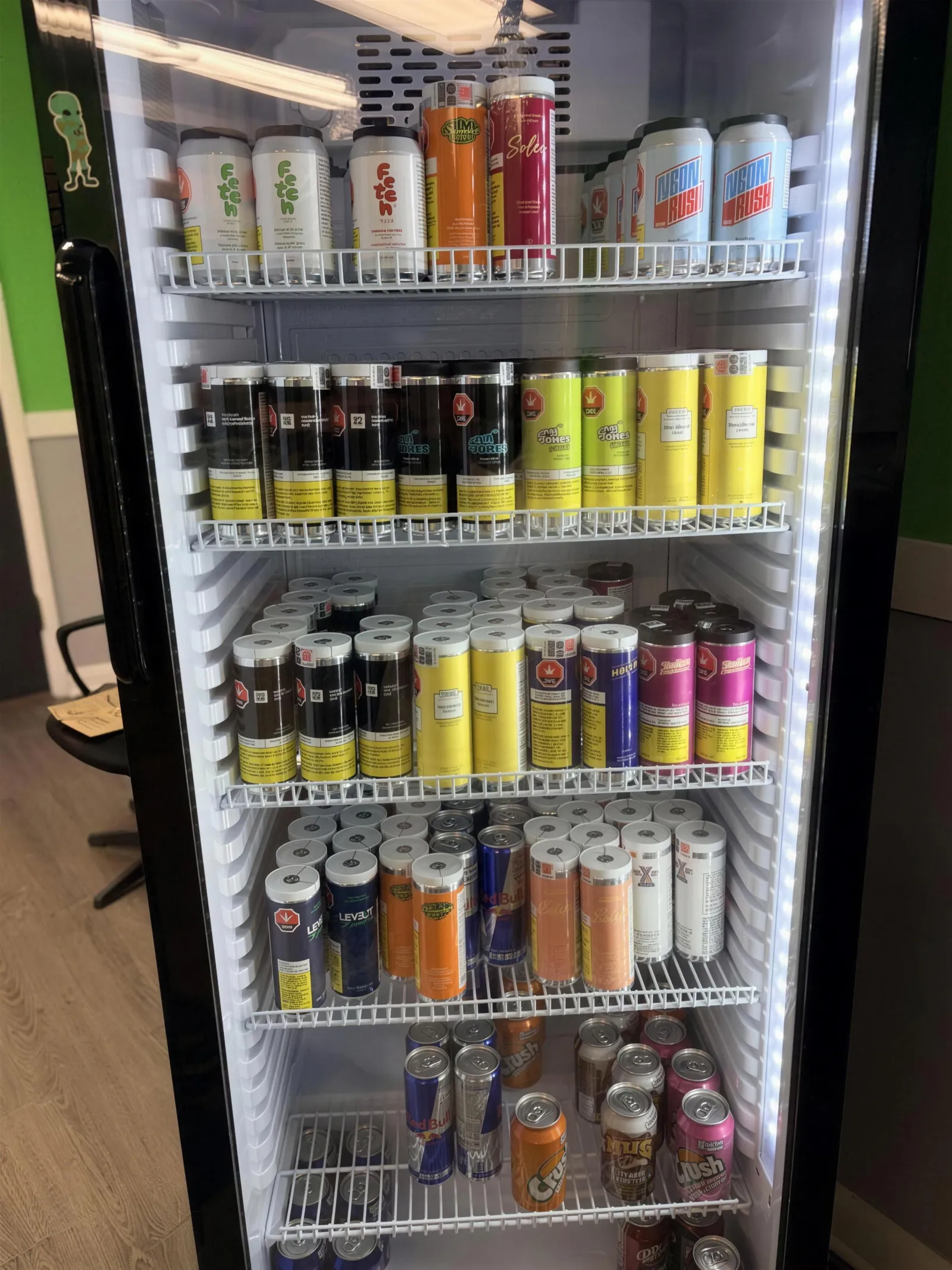 Inside Puff Paradise — counter and displays